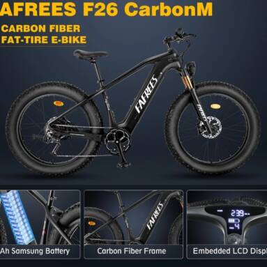 €2499 with coupon for FAFREES F26 Carbon M Fat Tires Electric Bicycle from EU CZ warehouse BANGGOOD