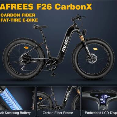 €2499 with coupon for FAFREES F26 Carbon X Electric Bike 48V 22.5AH 1000W from EU warehouse GEEKBUYING