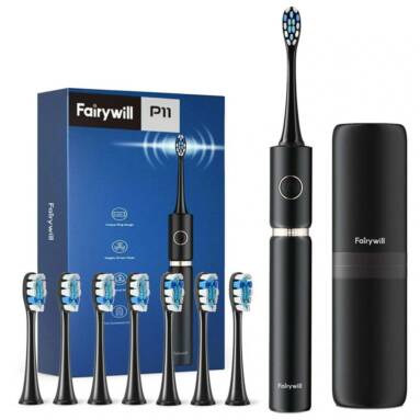 €32 with coupon for Fairywill P11 Sonic Electric Toothbrush Whitening Rechargeable Ultra Powerful USB Charger Waterproof Electric Toothbrush from EU CZ warehouse BANGGOOD