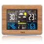 FanJu FJ3365 Weather Station Color Forecast with Alert | Temperature | Humidity | Barometer | Alarm | Moon phase |  -  WOOD