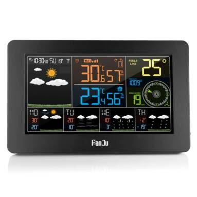 $47 with coupon for FanJu FJW4 Color Wi-Fi Weather Station with APP Control / Smart Weather Clock from GearBest