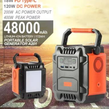 €139 with coupon for Flashfish A201 200W Portable Power Station, 172.8WH/48000mAh Solar Generator Backup Battery Pack with 220V AC Sockets from EU warehouse TOMTOP