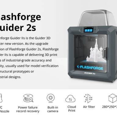 €1249 with coupon for Flashforge Guider 2S 3D Printer from EU warehouse GEEKBUYING