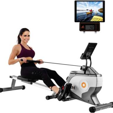 €403 with coupon for Folding Rowing Machine LCD Display Tablet Shelf 8 Levels Resistance Smooth belt drive Max Load 120kg Cardio Workout Indoor Exercise Training Fitness from EU UK warehouse GEEKBUYING