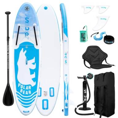 €220 with coupon for FunWater Polar Bear 320*83*15 Inch Inflatable Stand Up Paddling Board Adjustable Maximum Load 150kg from EU GER warehouse GEEKBUYING