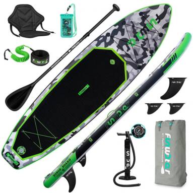 €191 with coupon for FunWater SUPFW10A 12~15PSI Inflatable Paddle Board Maximum Load 150KG Stand Up Portable Surfboard Pulp Board 330*84*15CM With Backpack, Chair ,Waterproof Phonecase, Air Pump ect from EU CZ warehouse BANGGOOD