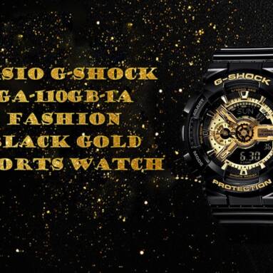 €146 with coupon for G – SHOCK GA – 110GB – 1A Dual Display Fashion Black Gold Series Sports Dual Display Watch from GearBest