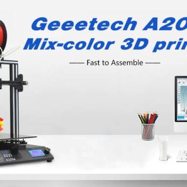 $369 with coupon for GEEETECH A20M Mix-color 3D Printer – WHITE EU PLUG from Gearbest