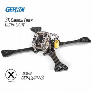 $46 with coupon for GEPRC GEP-LX4 V3 185mm X-Type 4in Carbon Fiber FPV Racing Drone Quadcopter Frame Kit with XT60 Power Distributor from TOMTOP