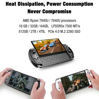 €999 with coupon for GPD Win 4 6-inch Handheld Game Laptop AMD Ryzen 5 7640U 32GB RAM 2TB SSD from GEEKBUYING