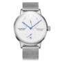 GUANQIN Men Steel Net Band Automatic Mechanical Watch  -  SILVER WHITE 