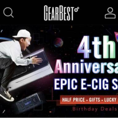 2018 Gearbest 4th Anniversary Epic E-cig Flash Sale Half Price – GearBest.com