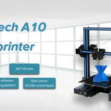 €155 with coupon for Geeetech A10 Quickly Assemble 3D Printer 220 x 220 x 260mm – BLACK EU PLUG from Gearbest