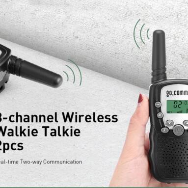 $11 with coupon for Gocomma 8-channel 2-way Radio Walkie Talkie 2PCS – BLACK from GearBest