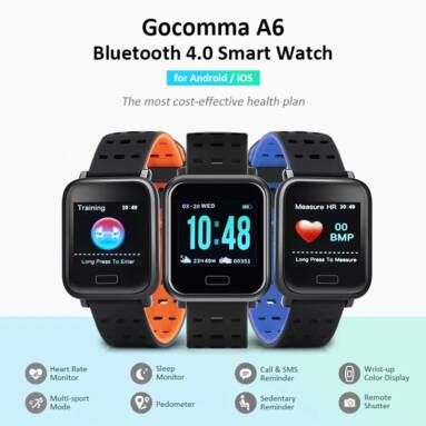 $11 with coupon for Gocomma A6 Sports Smart Watch for Android / iOS – Black Single from GEARBEST