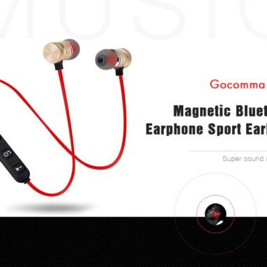 $2 with coupon for Gocomma G16 Magnetic Bluetooth Earphone Sport Earbuds – Red from GEARBEST