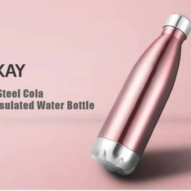 $12 with coupon for Gocomma Stainless Steel Insulated Water Bottle Cola Style 500ml – Rose Gold from GEARBEST