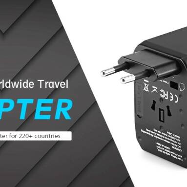 $9 with coupon for Gocomma Universal Global Travel Power Adapter – Gray from GEARBEST
