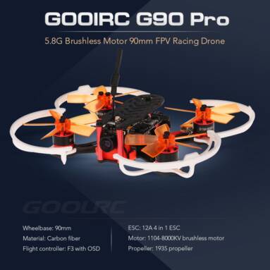 $97 with coupon for GoolRC G90 Pro 90mm 5.8G 48CH Micro FPV Brushless Racing RC Quadcopter with F3 Flight Controller – BNF from TOMTOP