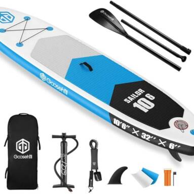 €386 with coupon for Goosehill Sailor Inflatable Stand Up Paddle Board 10′ Long 32″ Wide 6″ Thick Inflatable Boat from EU UK Warehouse BANGGOOD
