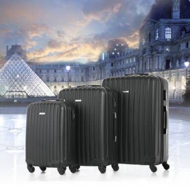 $67.99 for TOMSHOO 3 Piece Luggage Set-Black£¬limited offer from TOMTOP Technology Co., Ltd
