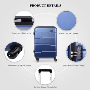 18% OFF TOMSHOO 3PCS Spinner Luggage Set,limited offer $89.99 from TOMTOP Technology Co., Ltd