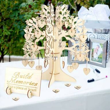 57% OFF 3D Wooden Guest Sign Book Family Wishing Tree,limited offer $11.41 from TOMTOP Technology Co., Ltd