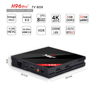 20% OFF coupon for TV Box (H96 PRO+S912 Octa-Core 3G+32G) from BANGGOOD