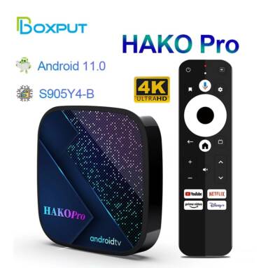 €83 with coupon for HAKO Pro Android 11 Smart TV Box 4G+64GB from BANGGOOD