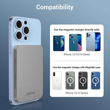 €37 with coupon for HINOVO MB1-5000 Magnetic Wireless Portable Charger, 5000mAh Magnetic Power Bank, Mag-Safe Battery Pack for iPhone 14/13/12 Series Compatible with Mag-Safe Case, 20W PD Fast Charging Ultra Slim and Light from EU warehouse GEEKBUYING