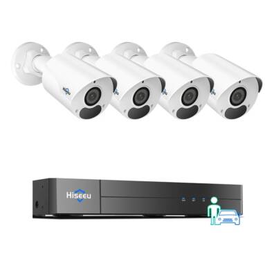€373 with coupon for HISEEU 4CH 8MP Outdoor PoE Wired CCTV Kit Dynamic Night Vision from BANGGOOD