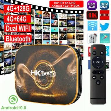 €31 with coupon for HK1 R1 RK3318 4GB RAM 128GB ROM 5G WIFI bluetooth 4.0 Android 10.0 4K@60fps VP9 H.265 TV Box from EU CZ warehouse BANGGOOD