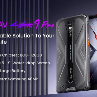 €149 with coupon for HOTWAV CYBER 9 Pro Global Version 8GB 128GB 6.26 inch MT6771 P60 NFC IP68 IP69K Waterproof 7500mAh 48MP Triple Camera Android 11.0 4G Smartphone from BANGGOOD