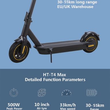 €359 dengan kupon untuk Skuter Listrik HT-T4 MAX 10 inci 36V 15AH 350W E-skuter untuk Dewasa Lipat Skateboard Dengan Aplikasi dari gudang UE GSHOPPER