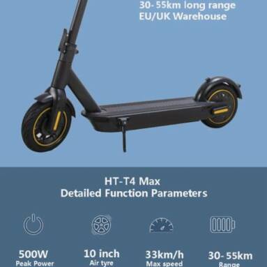 €359 with coupon for HT-T4 MAX 10 inch Electric Scooter 36V 15AH 350W E-scooter for Adults Fold Skateboard With App from EU warehouse GSHOPPER