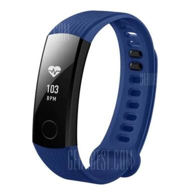 $37 with coupon for HUAWEI Band 3 Smartband  –  BLUE from GearBest