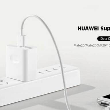 $14 with coupon for HUAWEI Supercharge Data Cable for HUAWEI Mate20/Mate20 X/P20/10 Series/Mate10/9 – Milk White EU Plug from GearBest