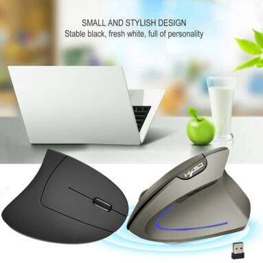 $8 with coupon for HXSJ T22 Rechargeable Vertical Wireless Mouse from GEARBEST
