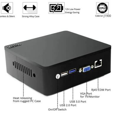 $299 with coupon for HYSTOU MP12 – J1900 Mini PC – BLACK EU 8GB RAM + 128GB SSD from GearBest