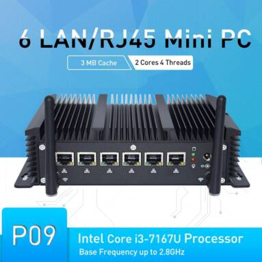€242 with coupon for HYSTOU P09 Mini PC Intel Core i3 7167u 8GB DDR3 128GB/256GB SSD Dual Core 2.8GHz 6 LAN Pfsense AES-NI – 8GB+256GB from BANGGOOD