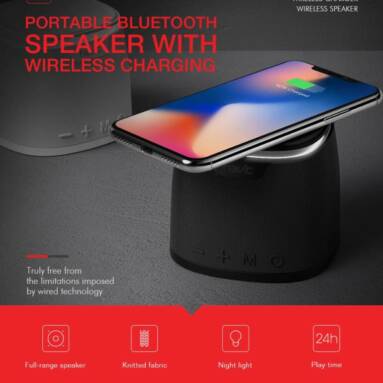 €20 with coupon for Havit M1 Bluetooth Speaker Qi Wireless Charger Mini Heavy Bass Stereo TF Card from GEARVITA