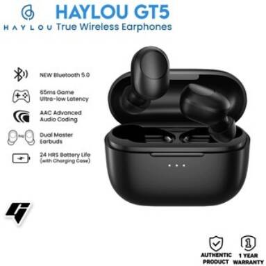 €20 with coupon for Haylou GT5 TWS bluetooth 5.0 Earphones AAC HIFI Stereo Game Low Latency Wireless Headphones Smart Touch n-Ear Earbuds with Mic from BANGGOOD