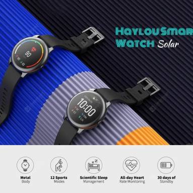$25 with coupon for Haylou Solar Smart Watch 12 Sports Modes Global Version from Xiaomi youpin – Black from GEARBEST
