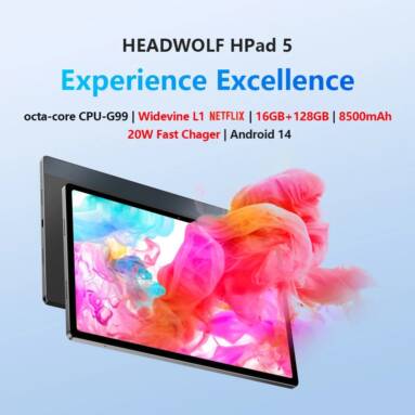 €153 with coupon for Headwolf HPad 5 Tablet 8GB+8GB RAM 128GB ROM from BANGGOOD