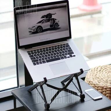 $16 with coupon for Height-adjustable Laptop Stand Portable Desktop Holder – BLACK from GearBest