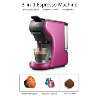 €83 with coupon for HiBREW H1-504 3 in 1 Espresso Machine 1400W 220V 19 Bar Multiple Capsule Espresso Cafetera 3 Capsule Adapters Instant Heating Low Noise from EU CZ warehouse BANGGOOD