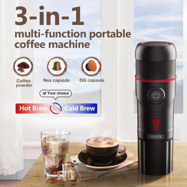 €69 with coupon for HiBREW H4 Portable 3-in-1 Multi-Function Electric Espresso Maker for Vehicle, Travel, Home, Office Compatible with Nespresso, Dolce Gusto, Ground Coffee from EU warehouse GSHOPPER