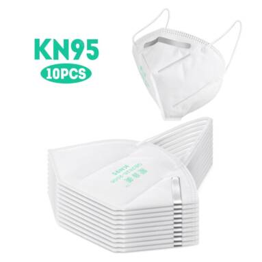 €20 with coupon for 10PCS High-closed KN95 Masks Dustproof Professional Protection for Slit Splash PM2.5 Comfortable Elastic Earloop Type from GEARBEST