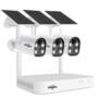 Hiseeu 2K HD Wireless 3-Cam Kits Solar Battery Powered Wireless Security Camera System
