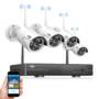 Hiseeu 4CH Wireless NVR 960P WIFI CCTV System IP Camera IR Outdoor Camera Security Surveillance Kit
